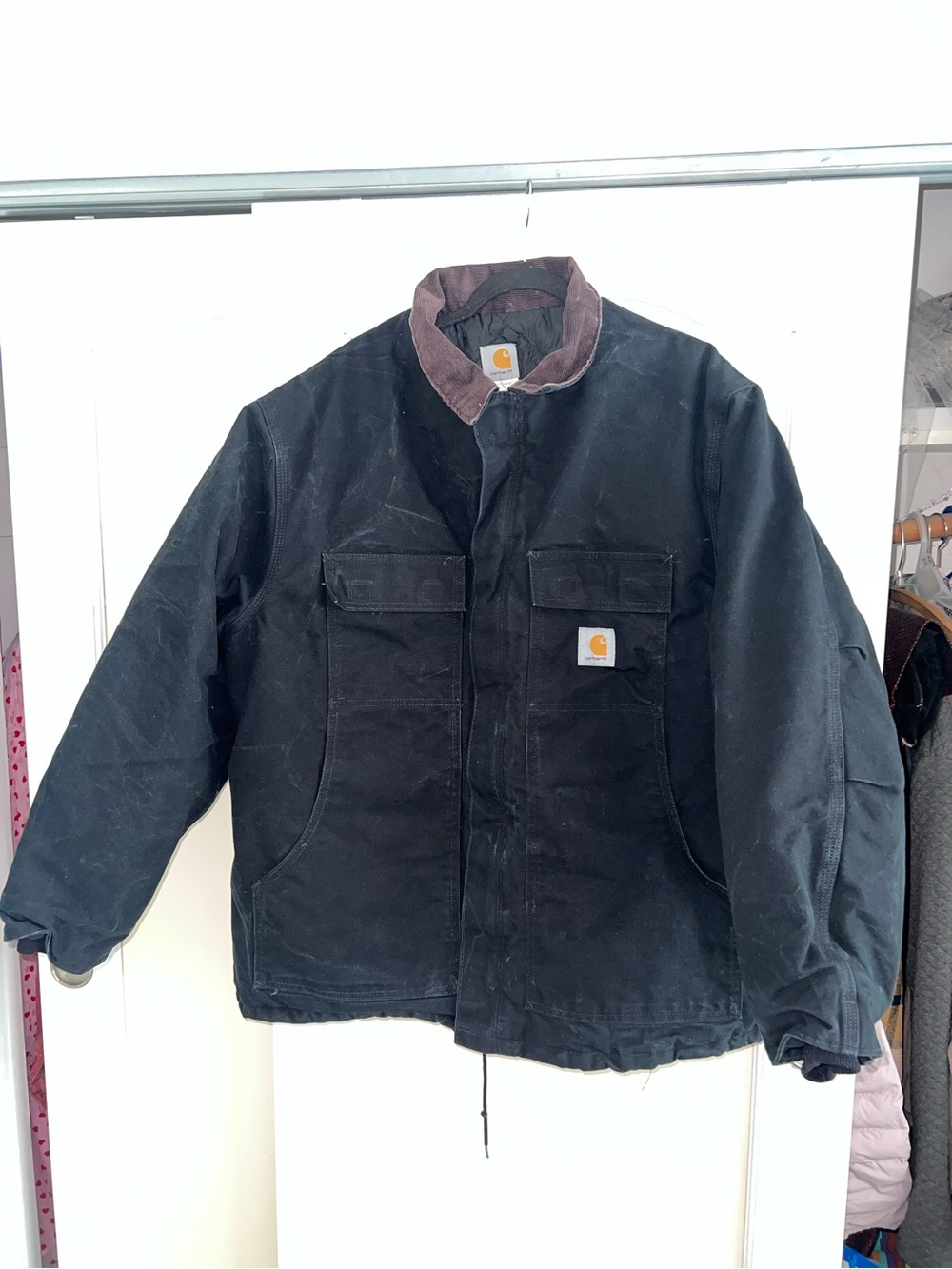 Vintage Carhartt Quilted Chore Arctic Traditional Coat Heavy-Duty Canvas Black